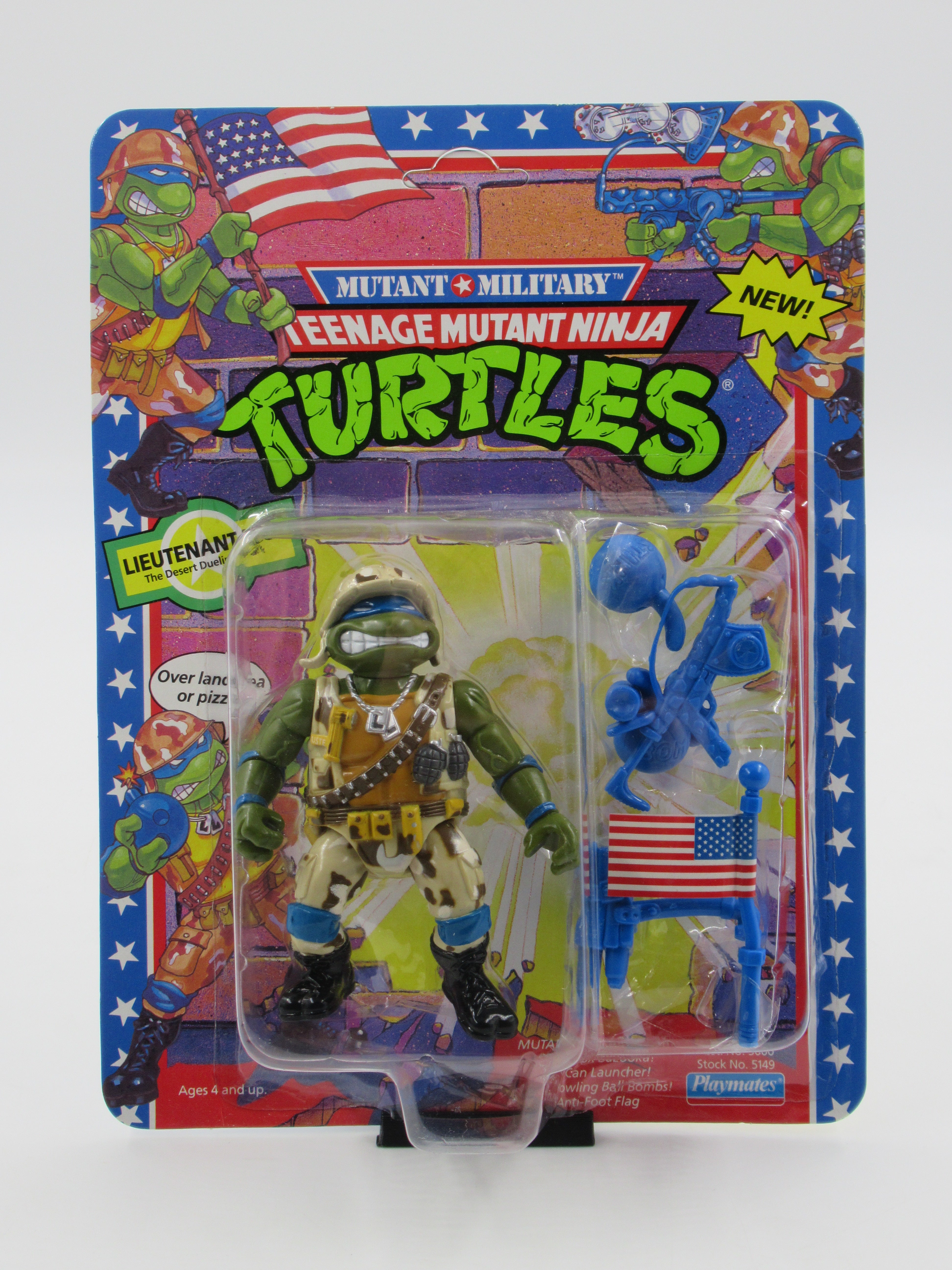 Teenage Mutant Ninja Turtles Lieutenant Leo Mutant Military 4.5" Figure TMNTs - Playmates (1991)
